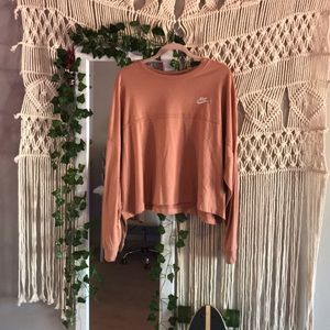 pink nike long sleeve tee